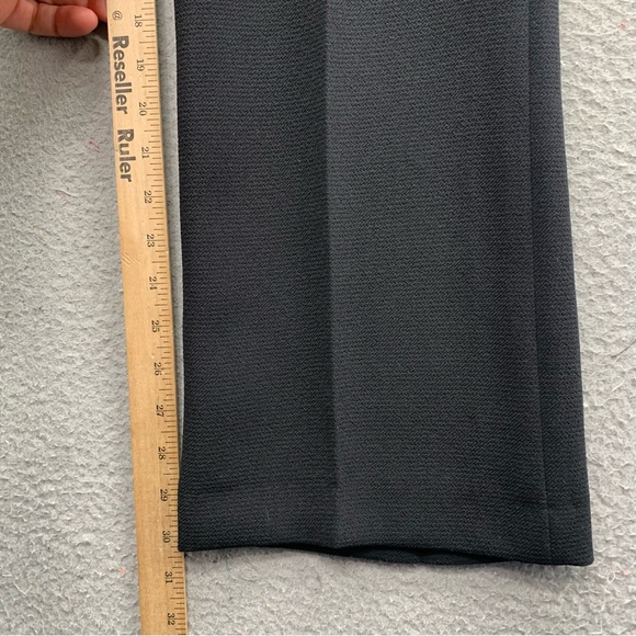 Alberto Makali Women's USA 10 Black Straight Dacron Trousers Leather Waist Trim - Picture 5 of 12